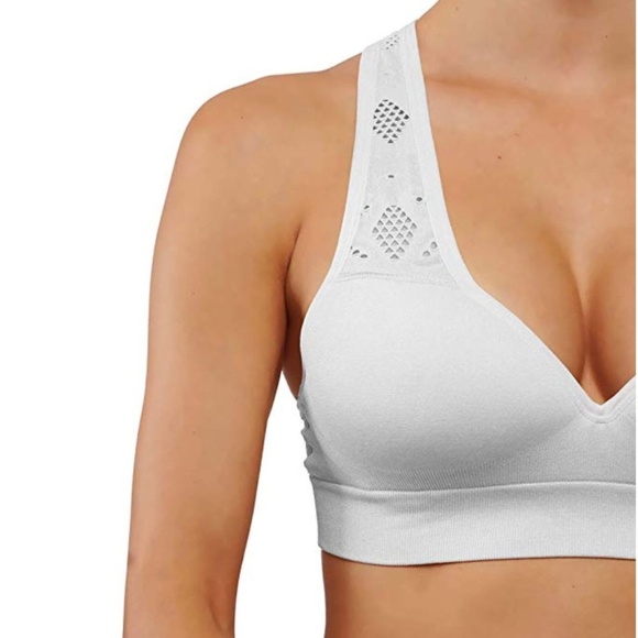 Push Up Bra Women's Yoga Crop Top Sports - Picture 3 of 4